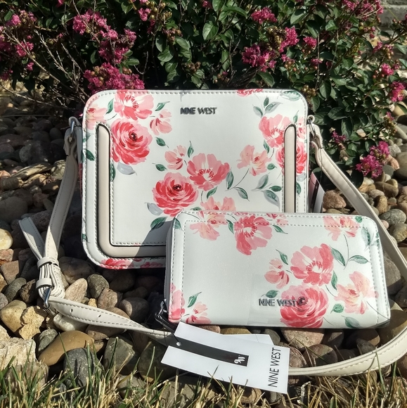 Nine West Handbags - WALLET SOLD Nine West Floral Crossbody + Wallet